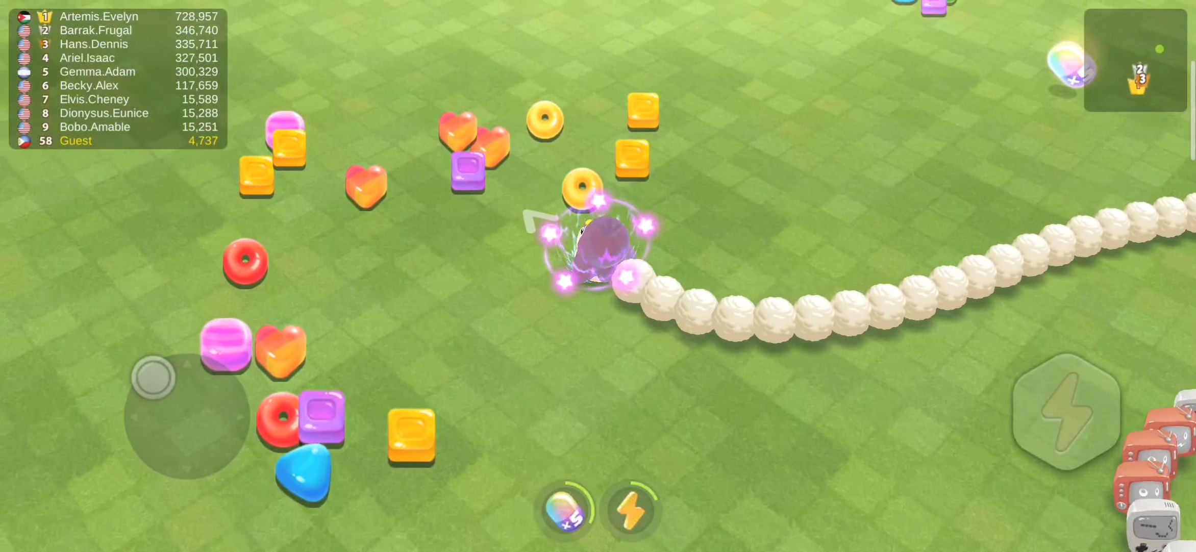 Sweet Crossing: Snake.io captura de pantalla 1