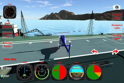 Helicopter: Flight simulator 3D in Russian