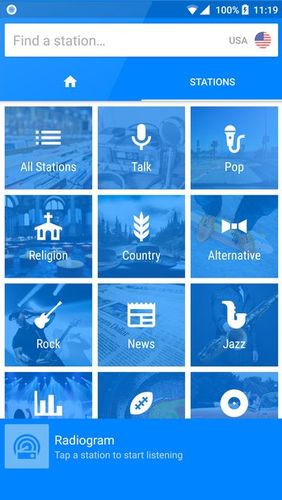 Android app Radiogram - Ad free radio