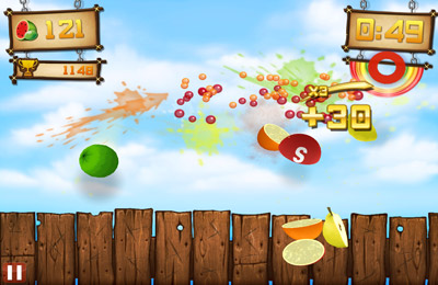 Fruit Ninja vs Skittles for iPhone for free