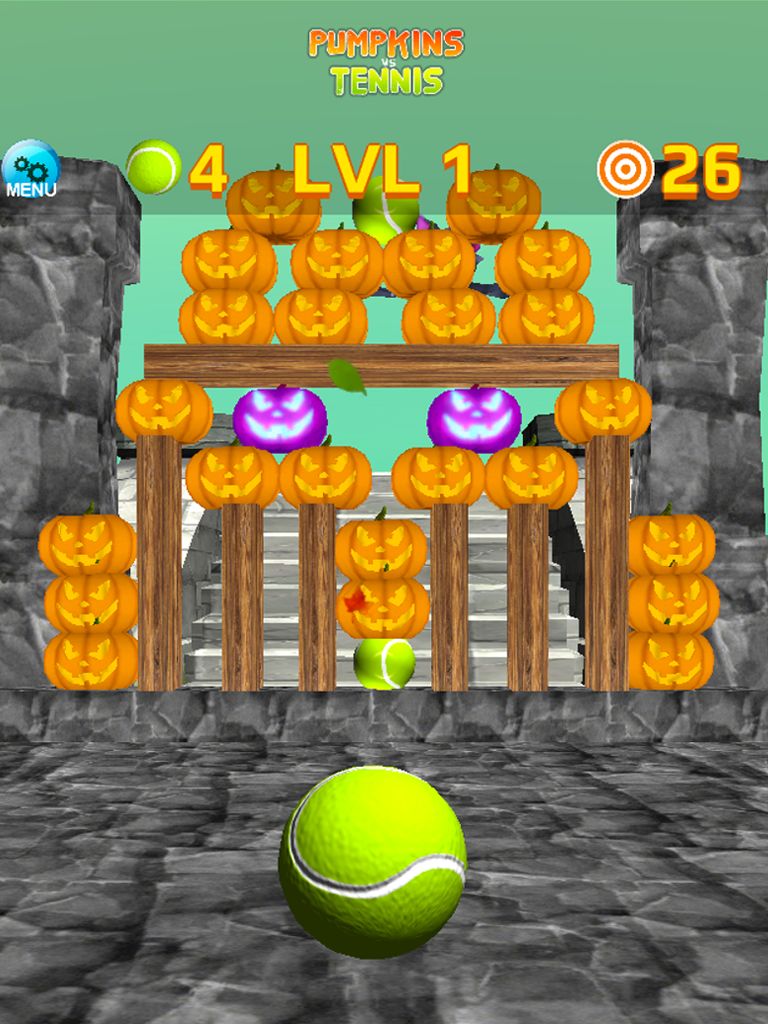 Pumpkins vs Tennis Knockdown captura de pantalla 1