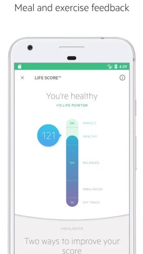 Application Android Lifesum - compteur des calories