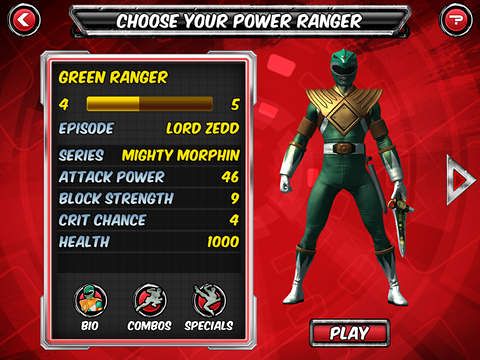 Power rangers legends for iPhone for free