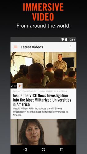 Aplicación de Android VICE Noticias