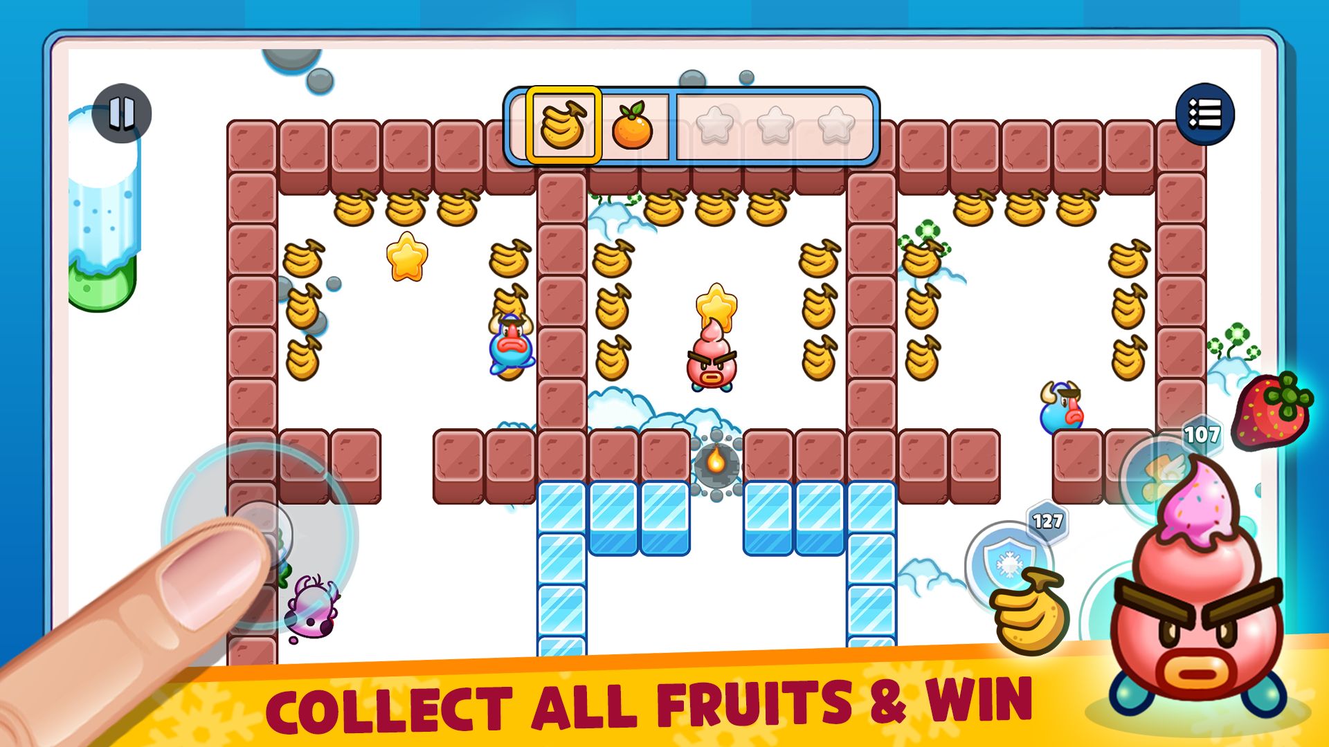 Fruit Ice Cream 2 - Ice cream war Maze Game captura de tela 1