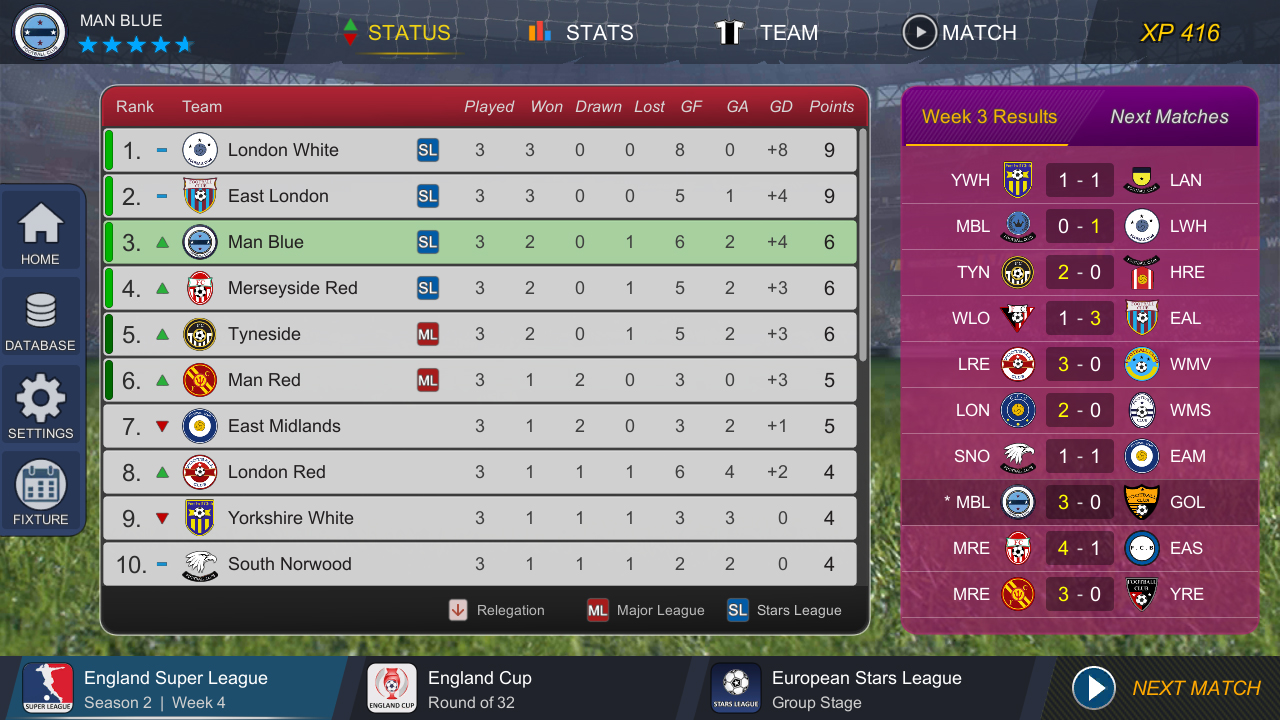 Pro League Soccer screenshot 1