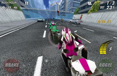  Raça na motocicletas. Poder completo