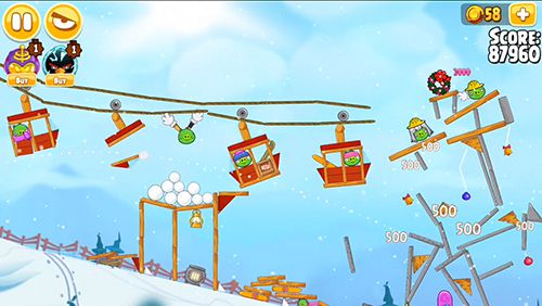 Angry birds. Estações: Esqui ou guincho para iPhone grátis