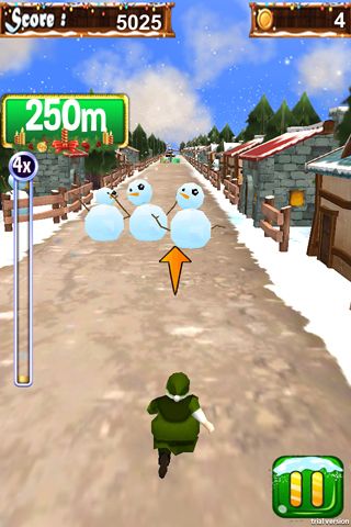 iPhone向けの3D Santa run & Christmas racing無料 