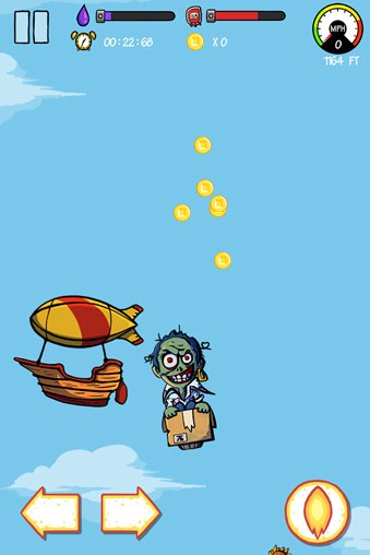 FreeZom: Aventura voando de zumbis