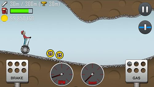 Hill climb racing in Russian