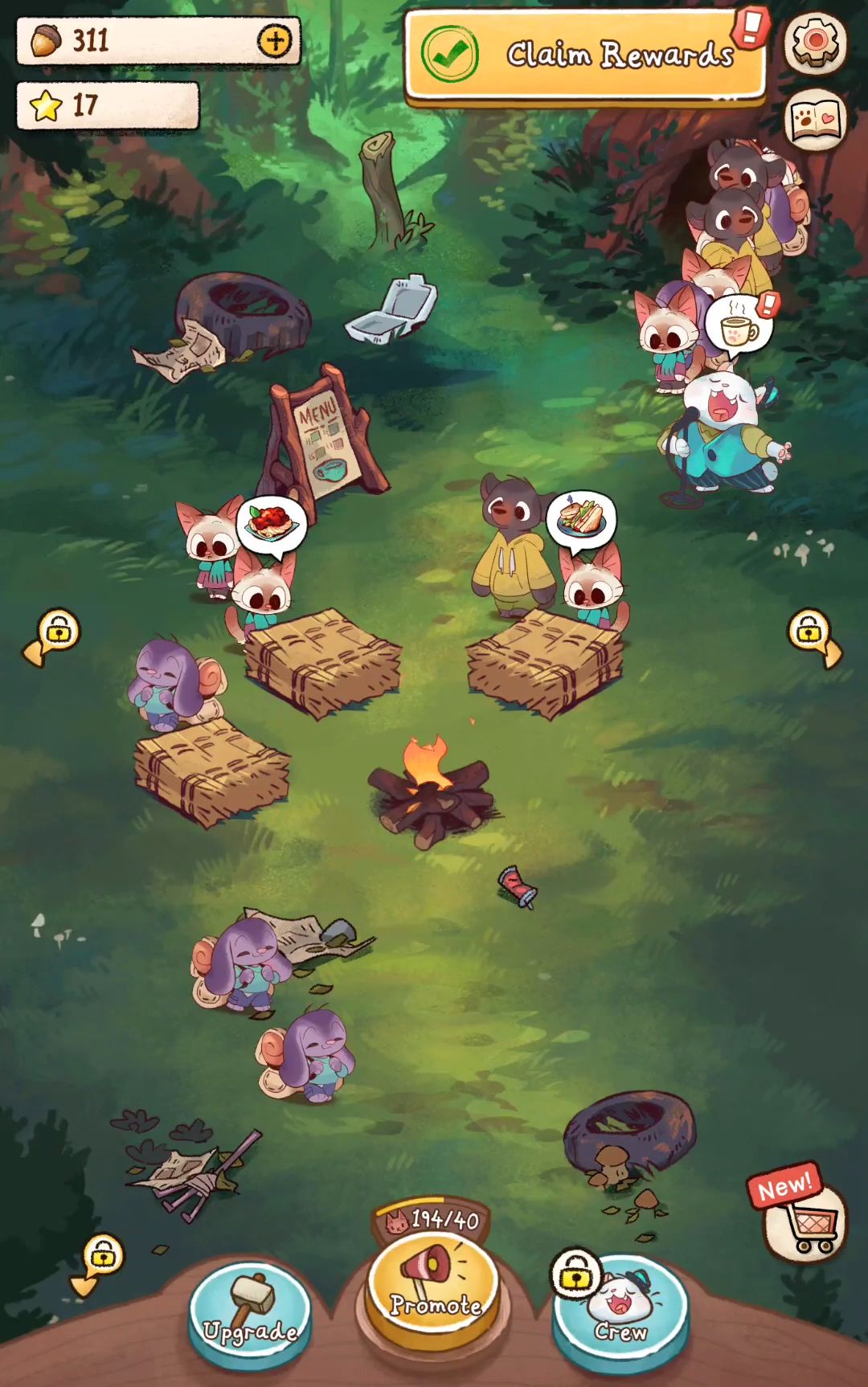 Campfire Cat Cafe - Cute Game capture d'écran 1