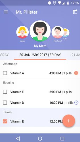Приложение Mr. Pillster - Напоминания о приеме таблеток для Android