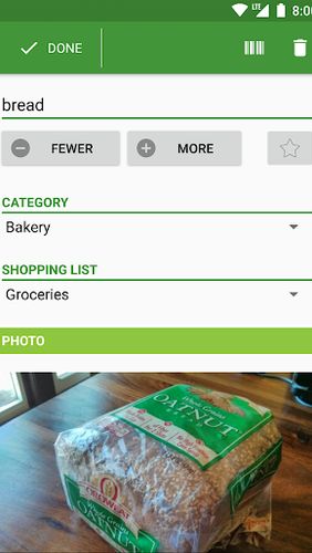 Android app Our Groceries: Shopping list