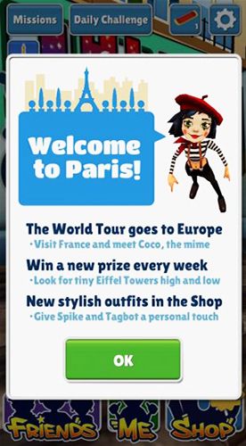 Subway surfers: Paris in Russian