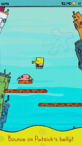 Doodle Jump Sponge Bob Square pants for iPhone for free