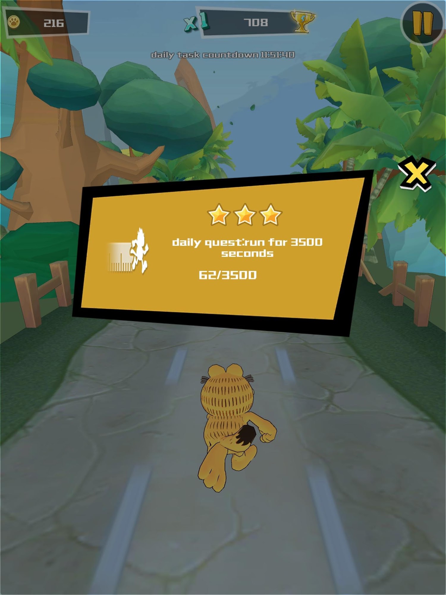 Garfield Run: Road Tour captura de tela 1